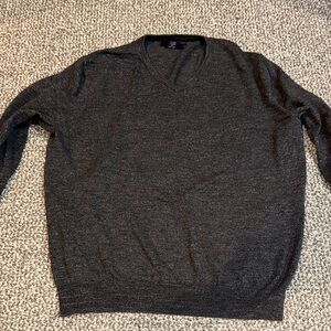 J. Crew Men's Dark Gray V-Neck Sweater